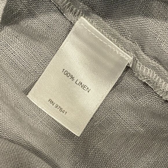 ~ J.Jill XLp Love Linen Essential Shirt Blouse Top Long Sleeve Button Gray PXL - Picture 10 of 10